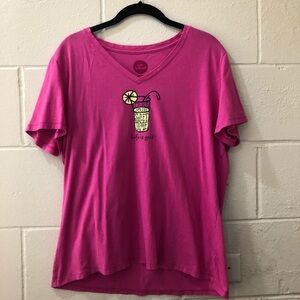 Life is Good Classic Fit Pink “Take Your Sweet Time” Lemonade Short Sleeve Tee